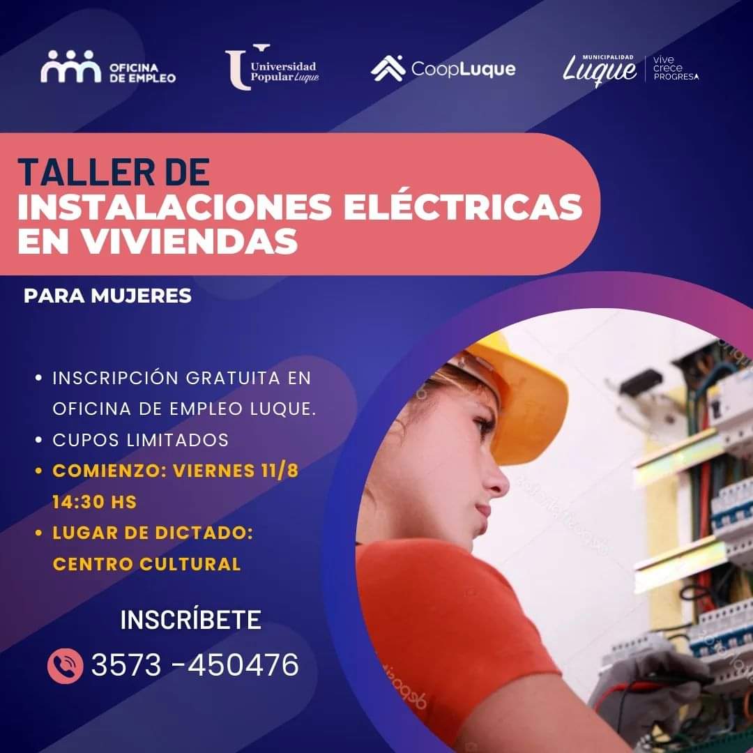 Taller gratuito de Instalaciones Eléctricas en Viviendas